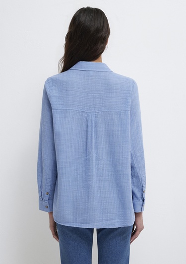  Mavi Mavi Gömlek Loose Fit / Bol Rahat Kesim 1211114-70853