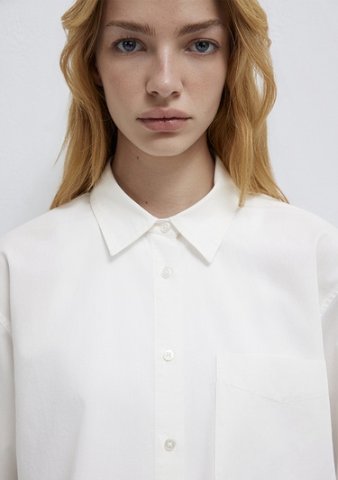  Mavi Cepli Ekru Gömlek Oversize / Geniş Kesim 1211453-70057