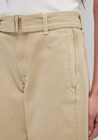  Mavi Kemerli Bej Pantolon 1011183-70153