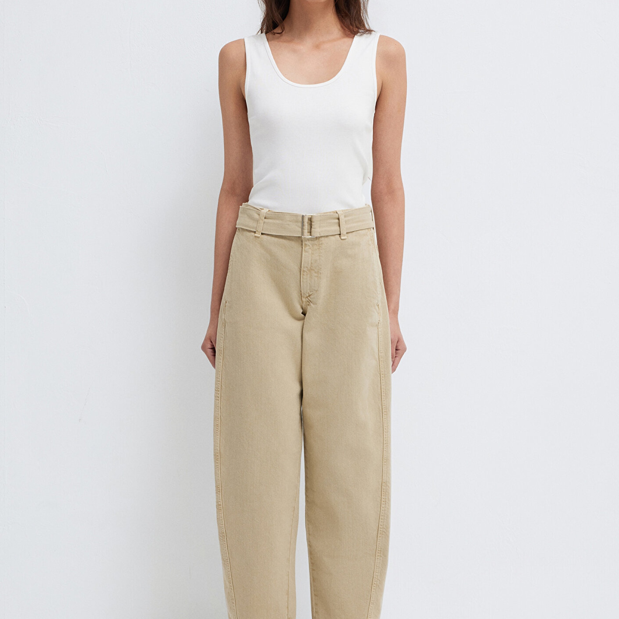 Mavi Kemerli Bej Pantolon 1011183-70153