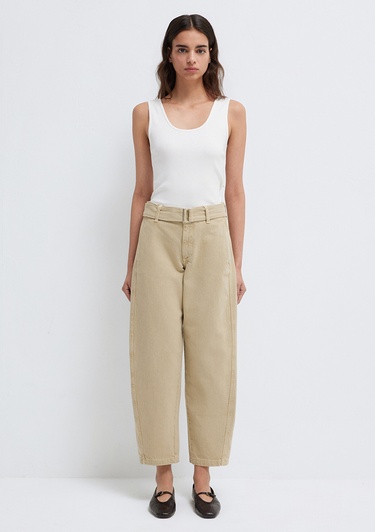  Mavi Kemerli Bej Pantolon 1011183-70153