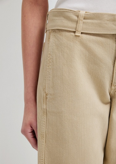  Mavi Kemerli Bej Pantolon 1011183-70153