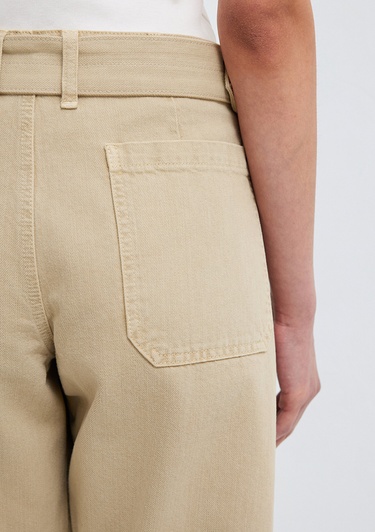  Mavi Kemerli Bej Pantolon 1011183-70153