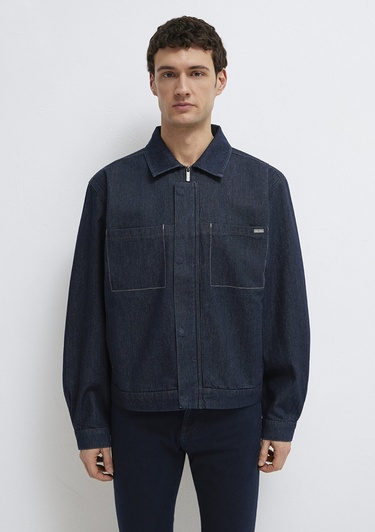  Mavi Nolan Rinse Mavi Edition Lacivert Jean Ceket Oversize / Geniş Kesim 0111229-A1711