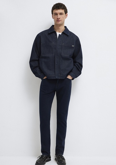  Mavi Nolan Rinse Mavi Edition Lacivert Jean Ceket Oversize / Geniş Kesim 0111229-A1711