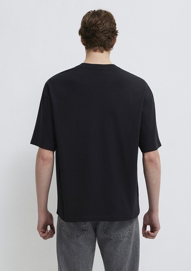  Mavi The Last Of Us Baskılı Siyah Tişört Oversize / Geniş Kesim 0613195-900