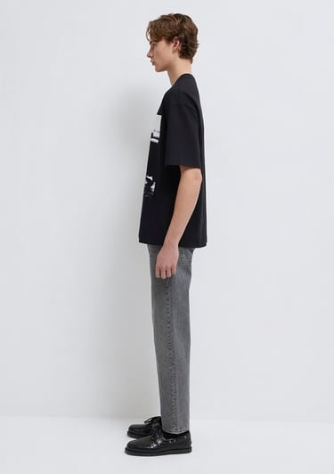  Mavi The Last Of Us Baskılı Siyah Tişört Oversize / Geniş Kesim 0613195-900