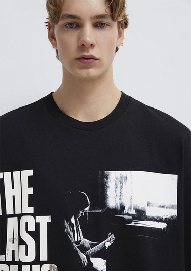  Mavi The Last Of Us Baskılı Siyah Tişört Oversize / Geniş Kesim 0613195-900