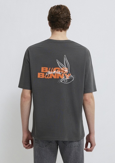  Mavi Bugs Bunny Baskılı Antrasit Tişört Relaxed Fit / Rahat Kesim 0613202-900