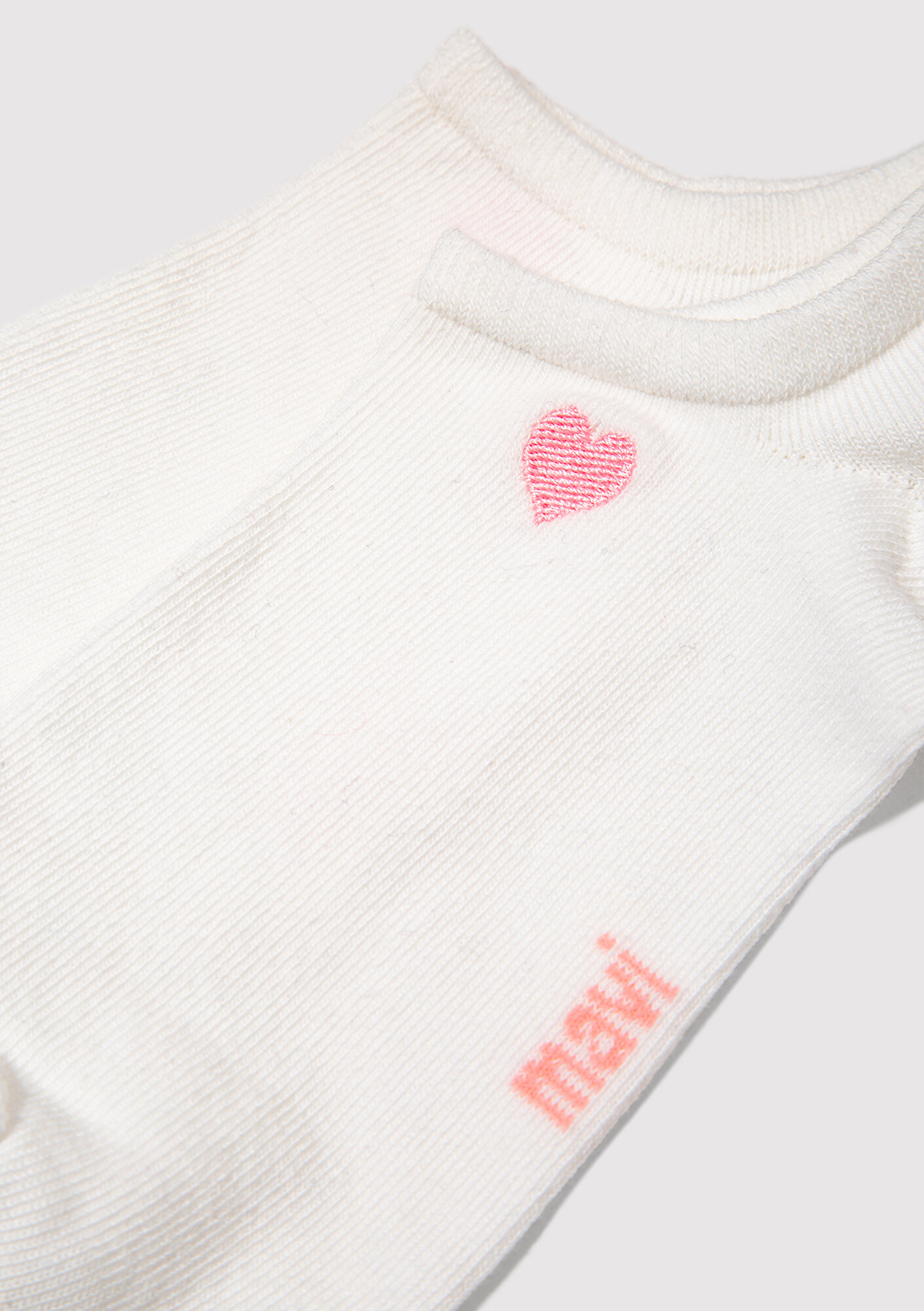 Mavi Kalp Nakışlı Beyaz Babet Çorap 1913727-620