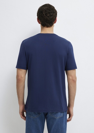  Mavi Mavi Logo Baskılı Lacivert Tişört Regular Fit / Normal Kesim 0613186-70758