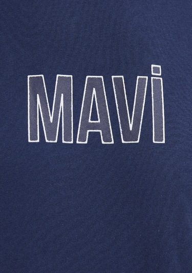  Mavi Mavi Logo Baskılı Lacivert Tişört Regular Fit / Normal Kesim 0613186-70758