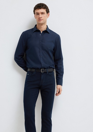  Mavi Lacivert Gömlek Slim Fit / Dar Kesim 0211670-80872
