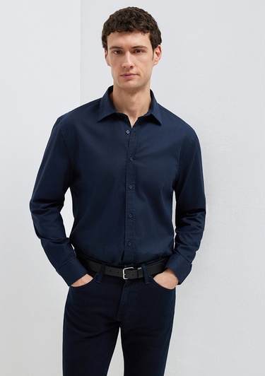  Mavi Lacivert Gömlek Slim Fit / Dar Kesim 0211670-80872
