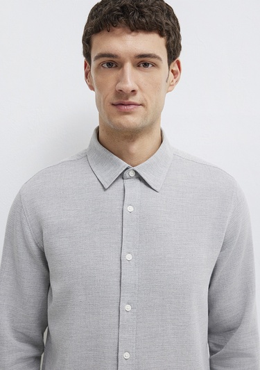  Mavi Gri Gömlek Slim Fit / Dar Kesim 0211913-70074