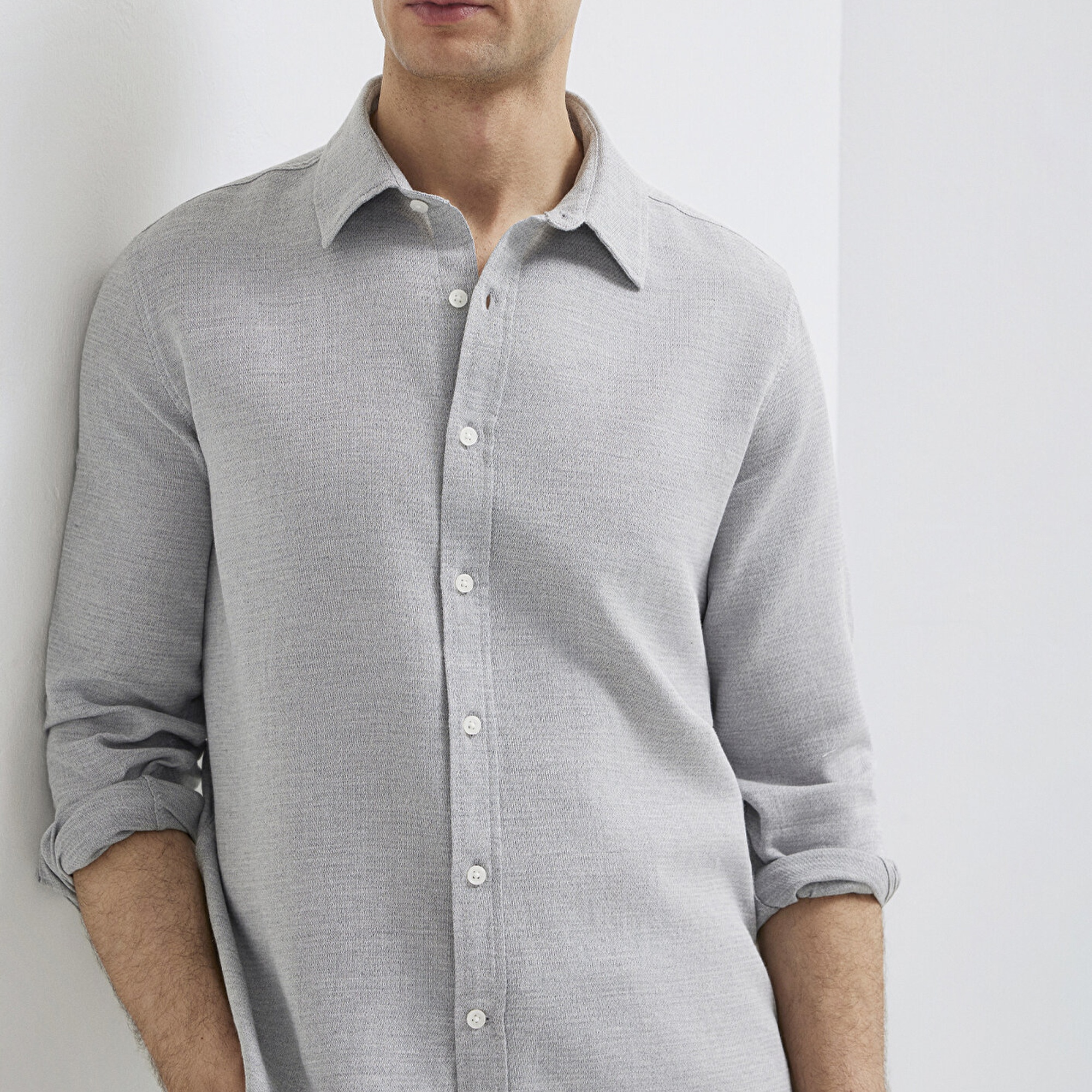 Mavi Gri Gömlek Slim Fit / Dar Kesim 0211913-70074