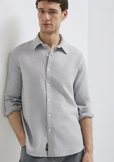  Mavi Gri Gömlek Slim Fit / Dar Kesim 0211913-70074