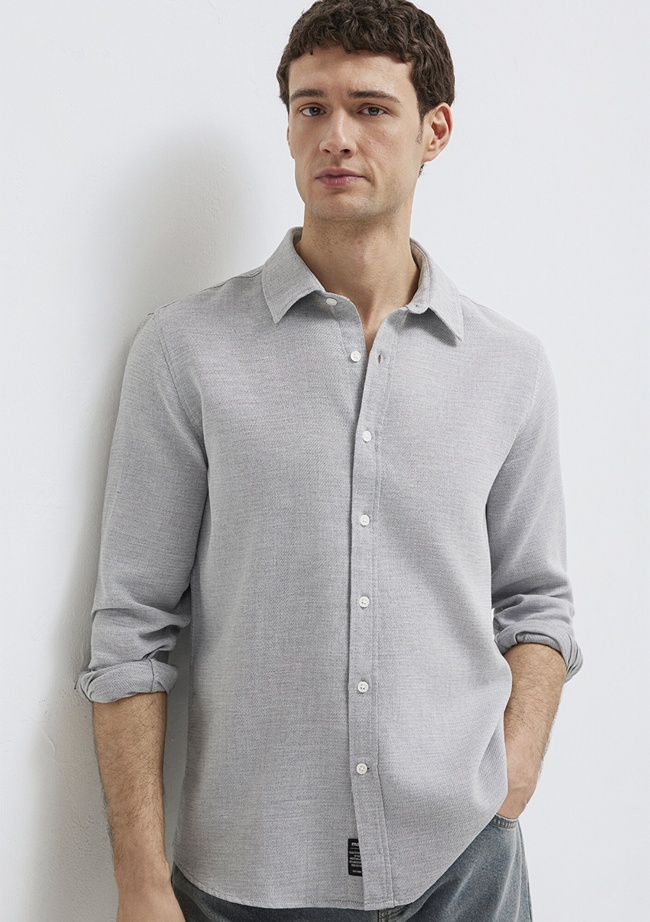  Mavi Gri Gömlek Slim Fit / Dar Kesim 0211913-70074