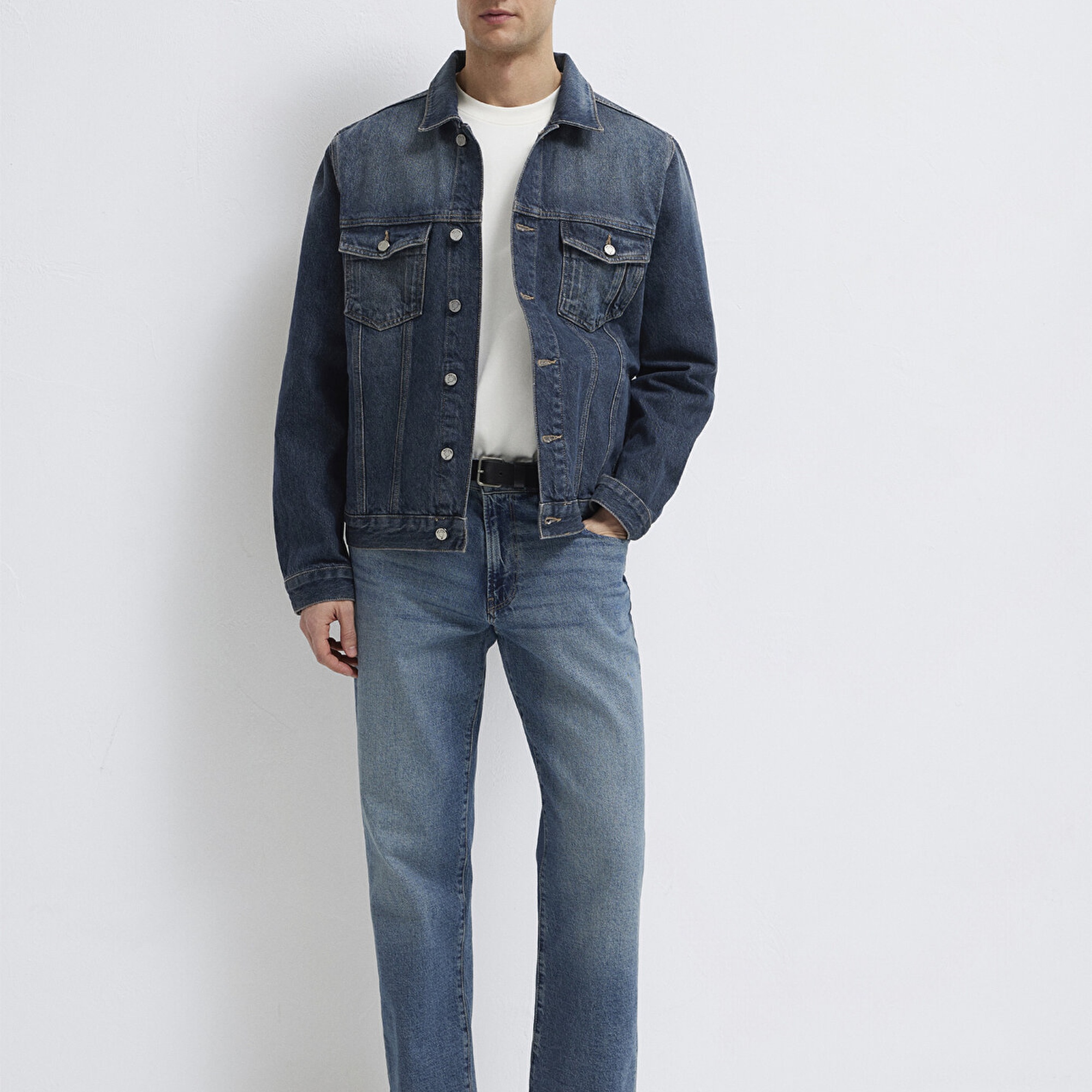 Mavi Ray Mavi Pro Koyu Mavi Jean Ceket Oversize / Geniş Kesim 0110273-A1712