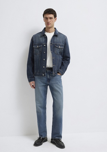  Mavi Ray Mavi Pro Koyu Mavi Jean Ceket Oversize / Geniş Kesim 0110273-A1712