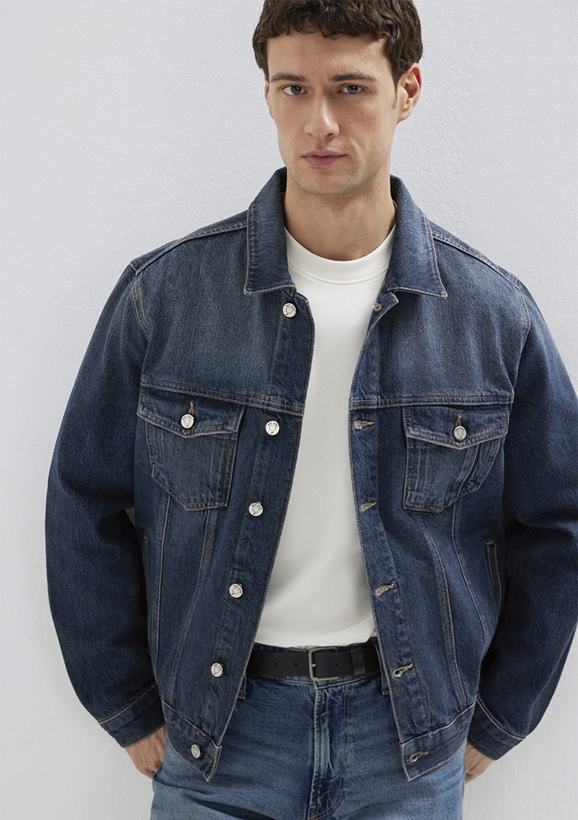  Mavi Ray Mavi Pro Koyu Mavi Jean Ceket Oversize / Geniş Kesim 0110273-A1712