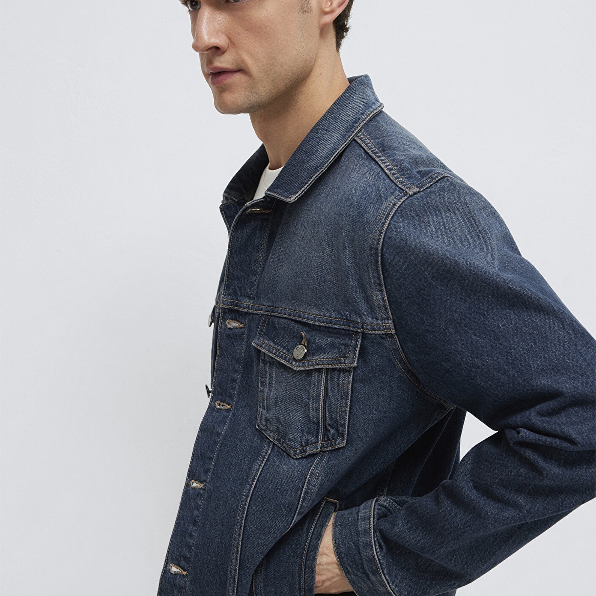 Mavi Ray Mavi Pro Koyu Mavi Jean Ceket Oversize / Geniş Kesim 0110273-A1712