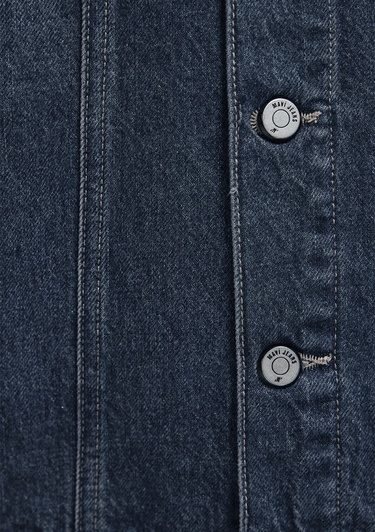  Mavi Ray Mavi Pro Koyu Mavi Jean Ceket Oversize / Geniş Kesim 0110273-A1712