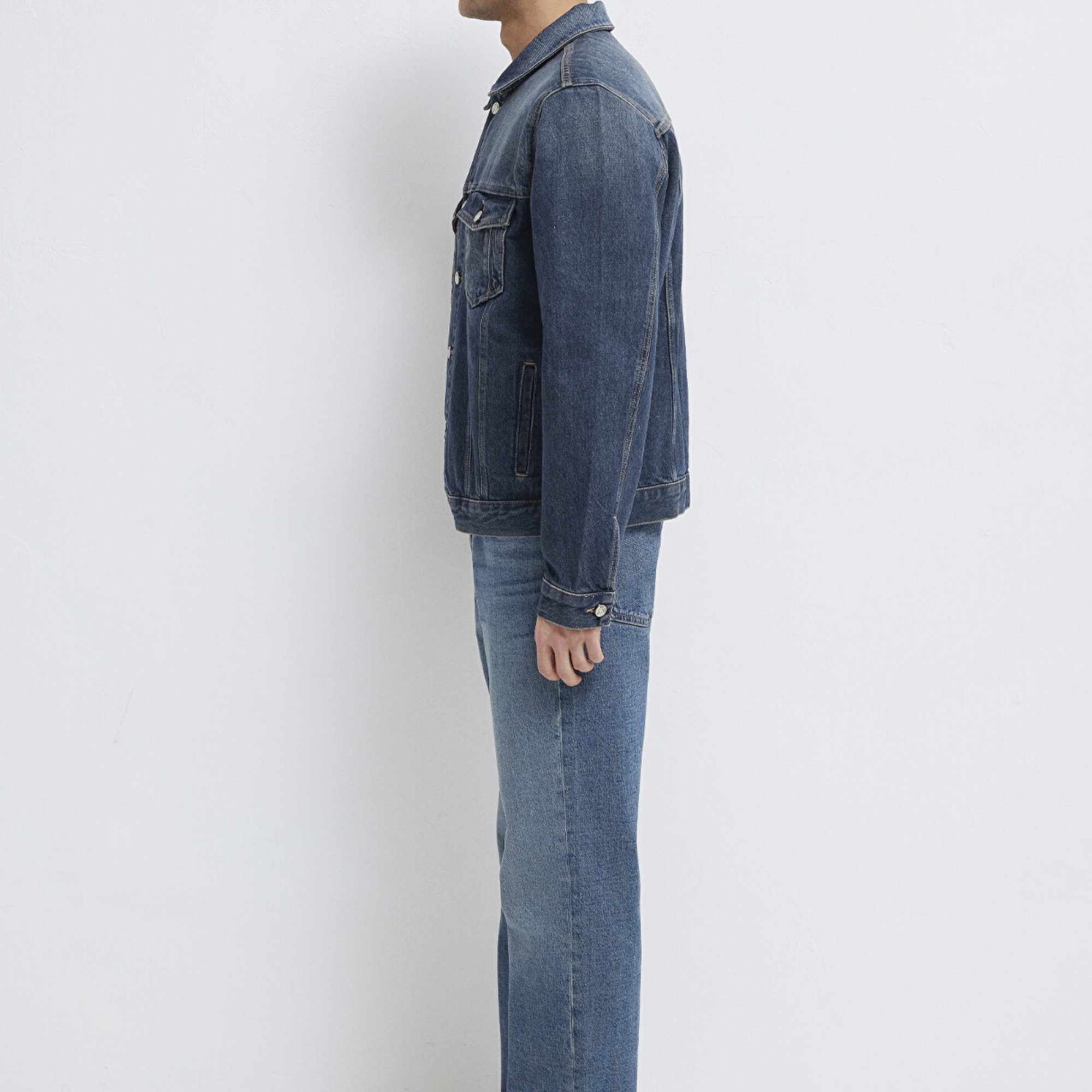 Mavi Ray Mavi Pro Koyu Mavi Jean Ceket Oversize / Geniş Kesim 0110273-A1712