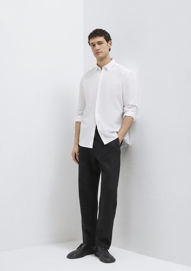  Mavi Keten Siyah Pantolon 0010577-900