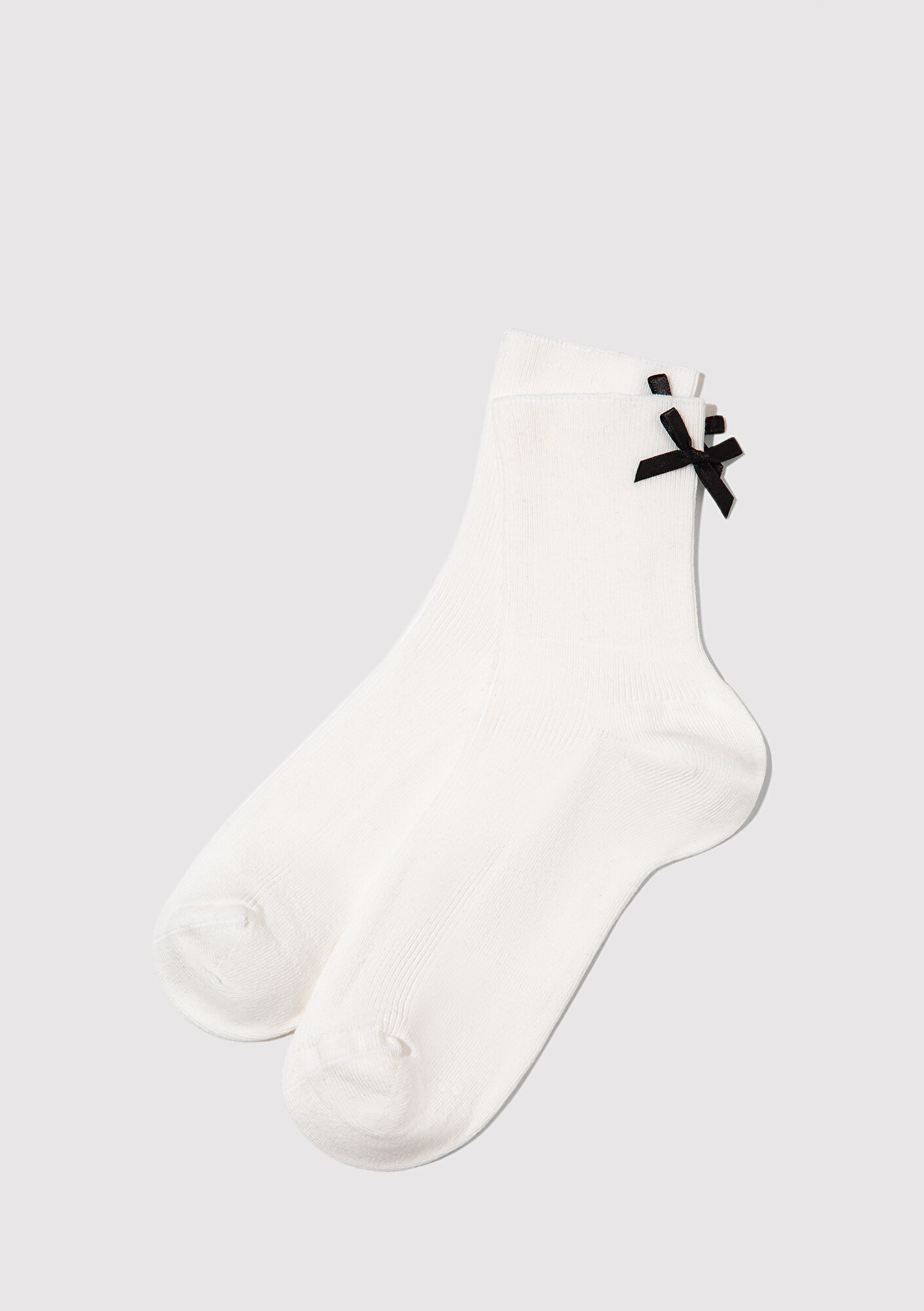  Mavi Kurdele Detaylı Ekru Soket Çorap 1913884-20814