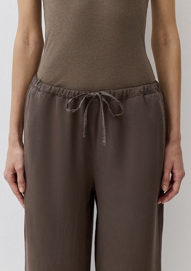  Mavi Beli Bağcıklı (TENCEL™) Lyocell Kahverengi Pantolon 1011082-71603