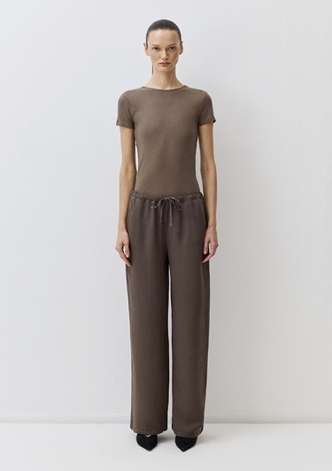  Mavi Beli Bağcıklı (TENCEL™) Lyocell Kahverengi Pantolon 1011082-71603