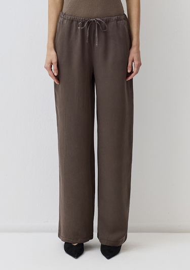  Mavi Beli Bağcıklı (TENCEL™) Lyocell Kahverengi Pantolon 1011082-71603
