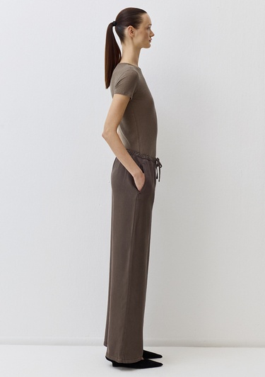  Mavi Beli Bağcıklı (TENCEL™) Lyocell Kahverengi Pantolon 1011082-71603