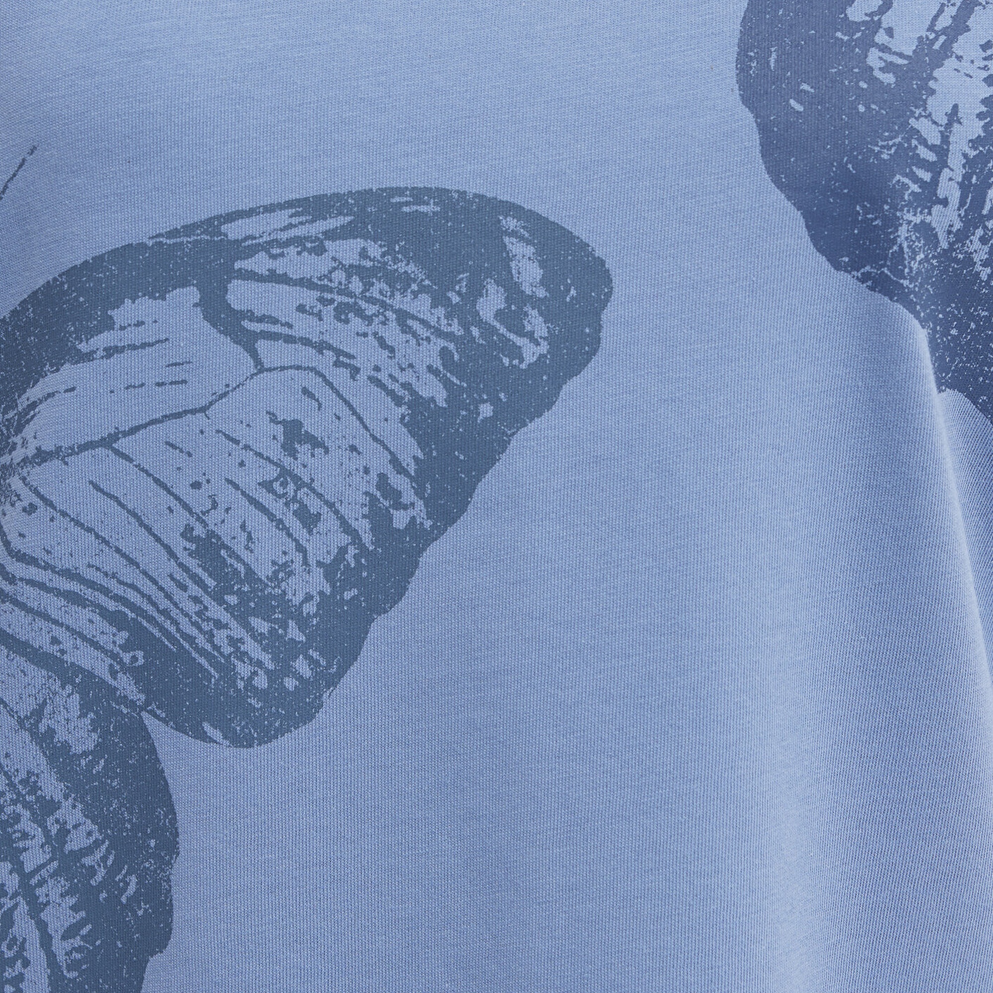 Mavi Kelebek Baskılı Mavi Tişört Regular Fit / Normal Kesim 1613717-70728