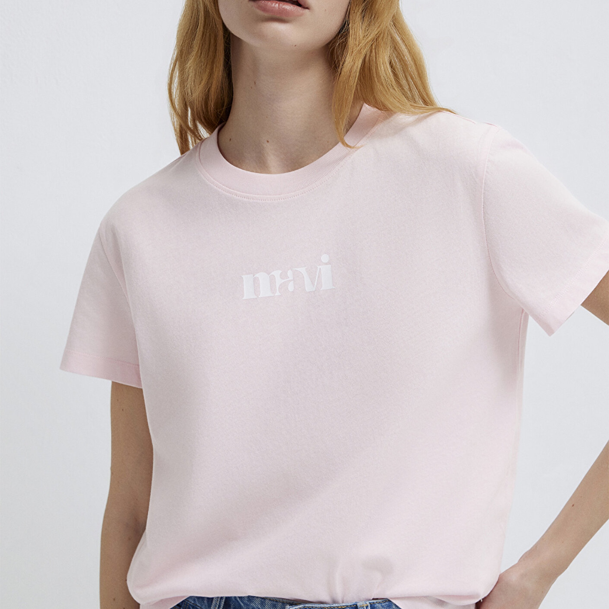 Mavi Mavi Logo Baskılı Pembe Tişört Regular Fit / Normal Kesim 1612241-89200