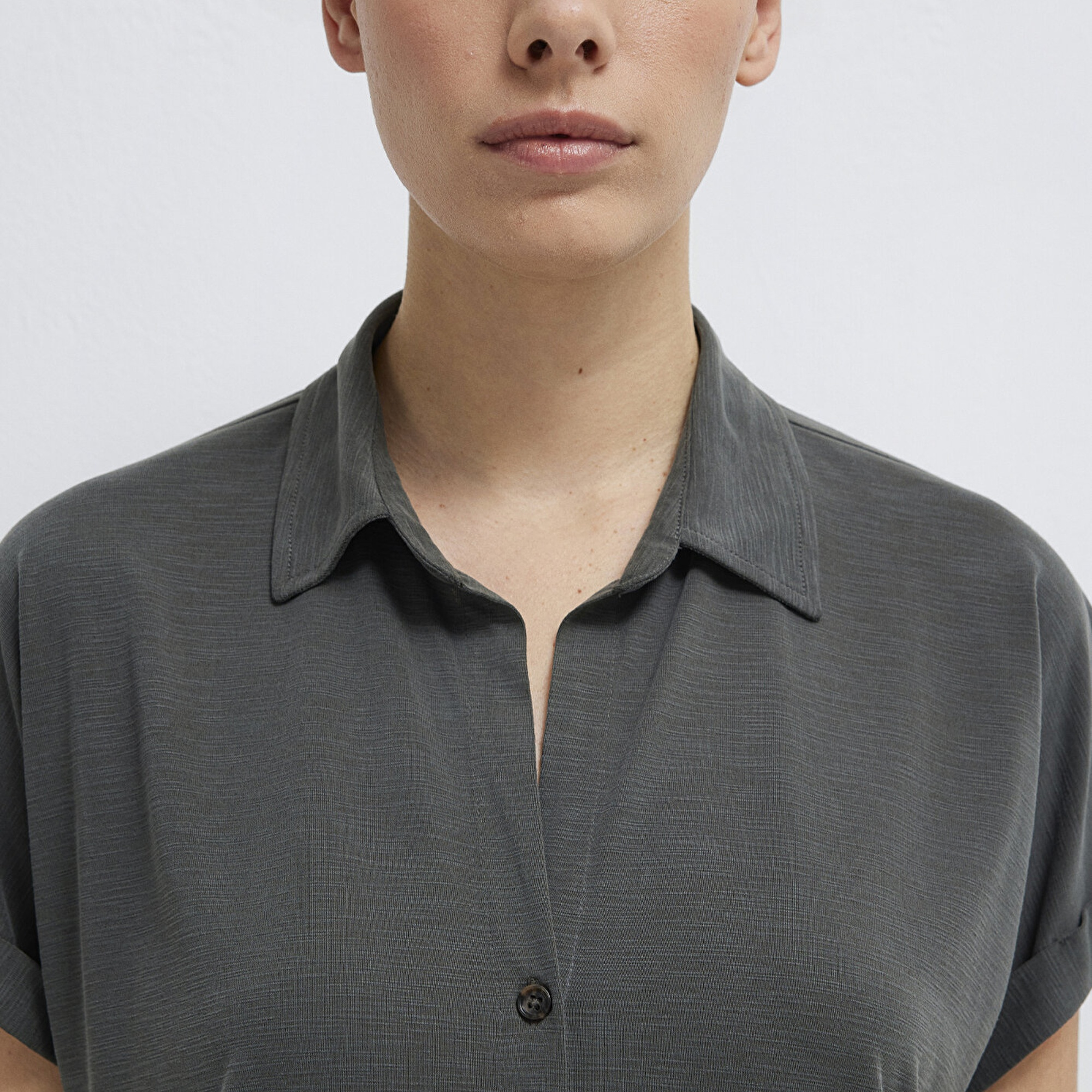 Mavi Yeşil (TENCEL™) Liyosel Tişört Regular Fit / Normal Kesim 168081-71587