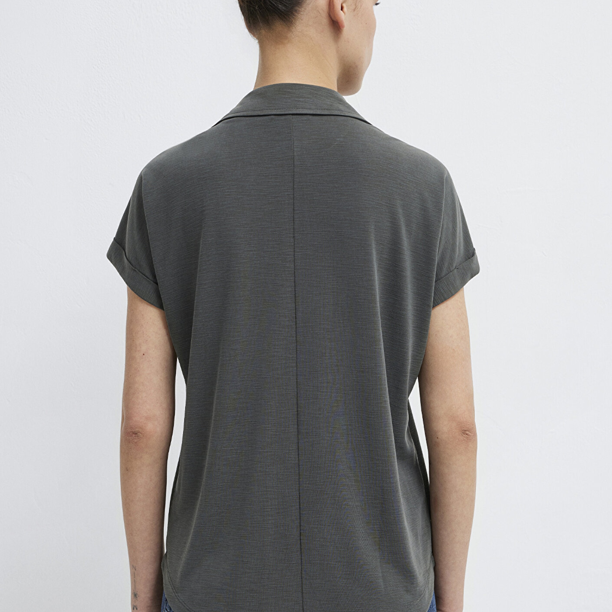 Mavi Yeşil (TENCEL™) Liyosel Tişört Regular Fit / Normal Kesim 168081-71587