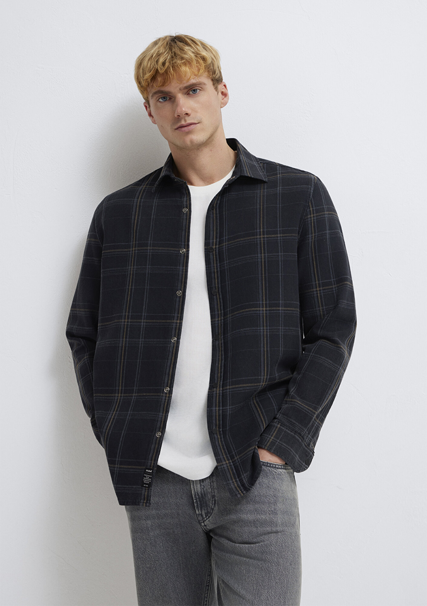  Mavi Lacivert Ekose Gömlek  0210806-91469