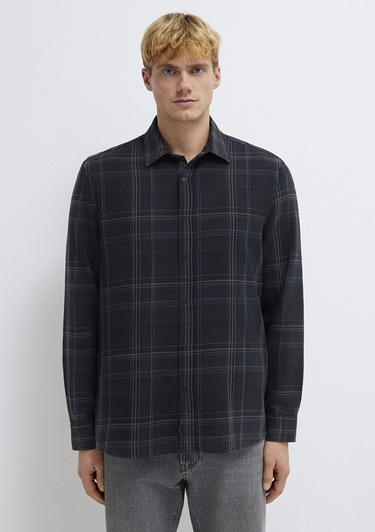  Mavi Lacivert Ekose Gömlek  0210806-91469