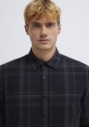  Mavi Lacivert Ekose Gömlek  0210806-91469