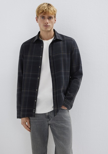  Mavi Lacivert Ekose Gömlek  0210806-91469