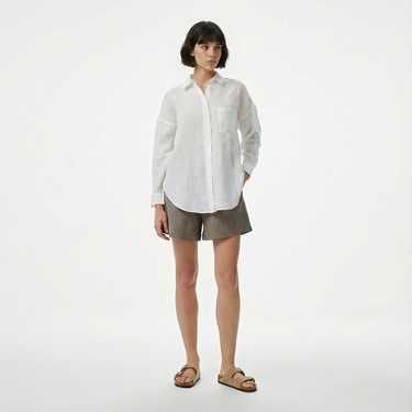  Nautica Kadın Beyaz Regular Fit Gömlek