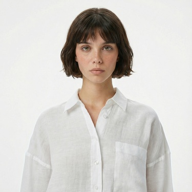  Nautica Kadın Beyaz Regular Fit Gömlek