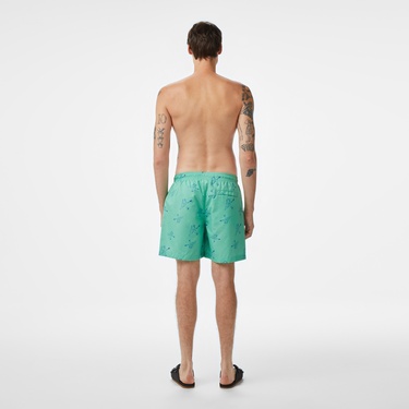  Erkek Regular Fit Desenli Yeşil Mayo