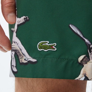  Erkek Regular Fit Desenli Yeşil Mayo