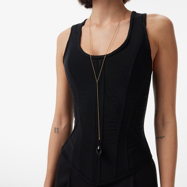  Fabby Corset Kadın Siyah Body