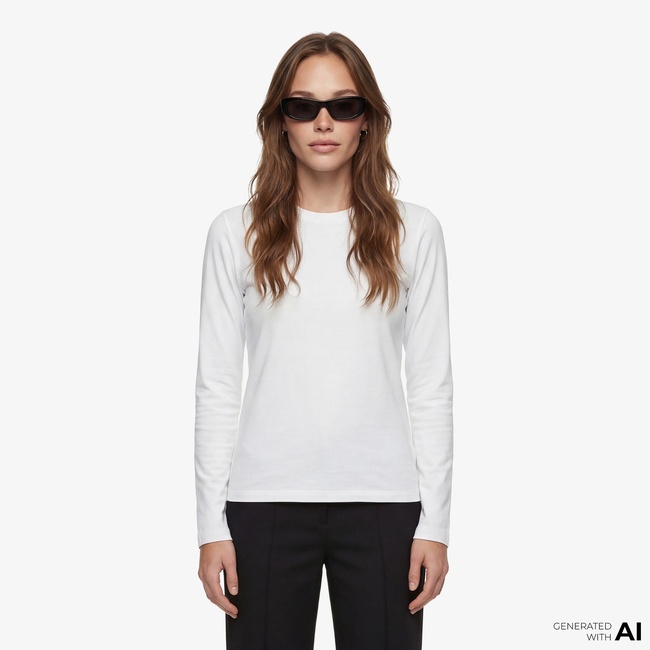  Fabby Kadın Beyaz T-Shirt